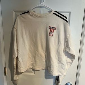 white Adidas Cropped Crewneck, women’s size medium